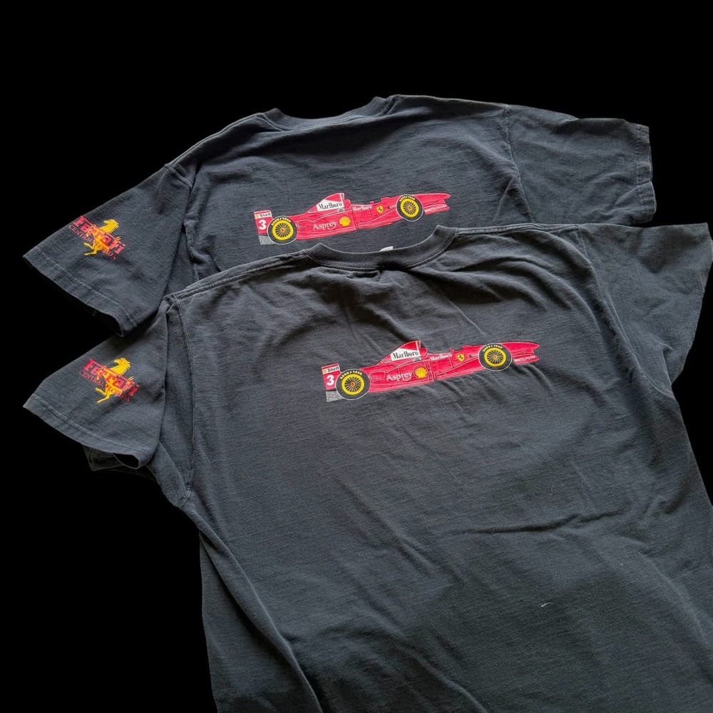 Ferrari Club of America Vintage Bundle Lot 2 T-Shirts Black L/XL